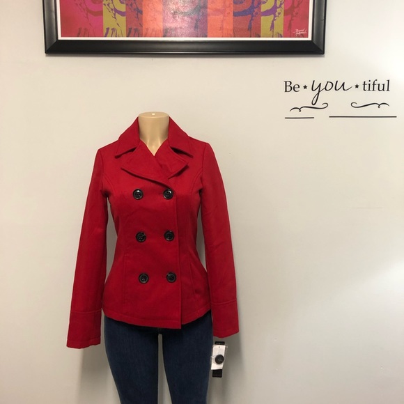 ✨Women’s Red Celebrity Pink Peacoat✨ - Picture 6 of 6